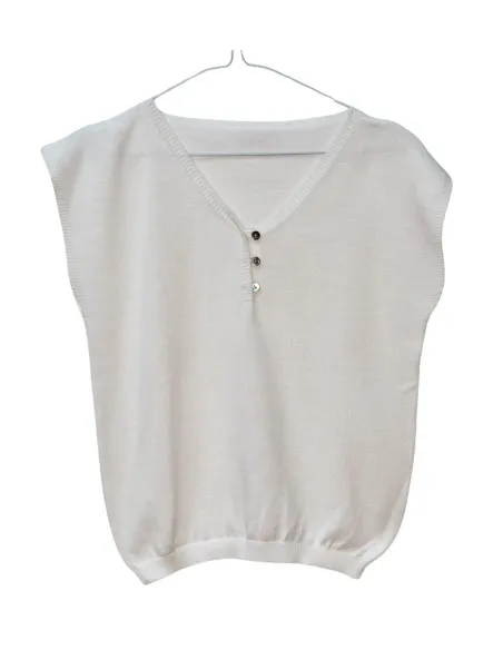 TOP BOTONES BLANCO