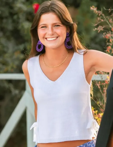 CHALECO PICO LAZOS BLANCO CHICA/WOMAN