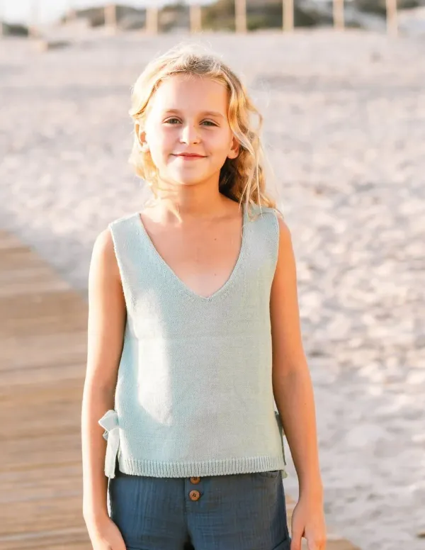 CHALECO PICO LAZOS AGUA NIÑA/TEEN