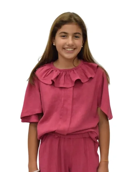 BLUSA LINO FLUIDO FUCSIA