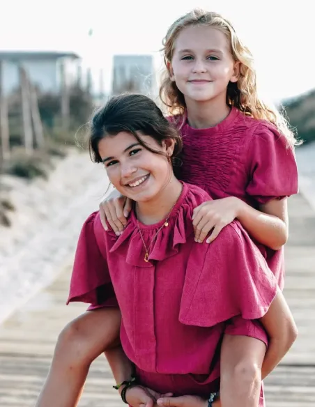 BLUSA LINO FLUIDO FUCSIA