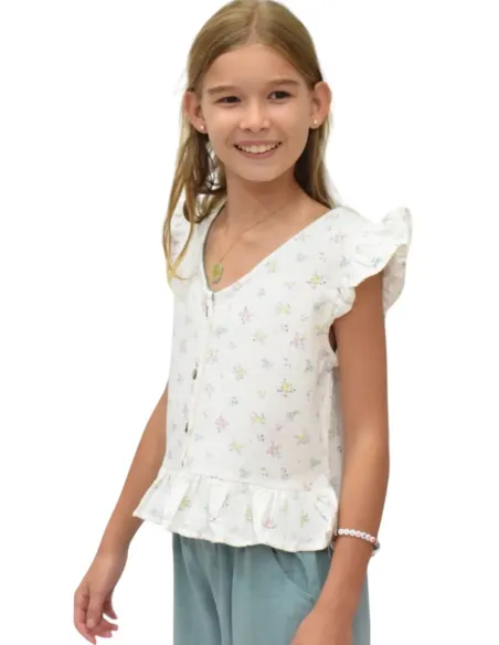 BLUSA TWIN RAMAS AGUA
