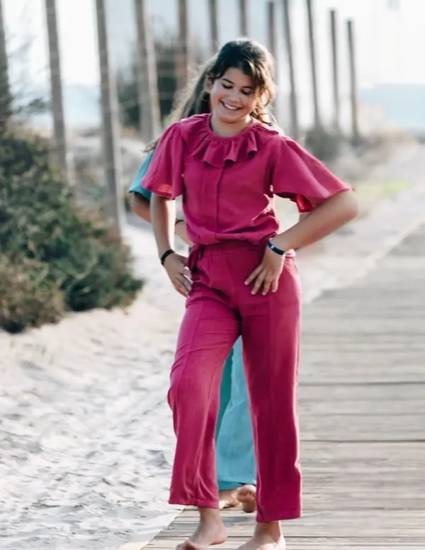 PANTALÓN LINO FLUIDO FUCSIA NIÑA/TEEN