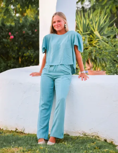 PANTALÓN LINO FLUIDO AGUA CHICA/WOMAN