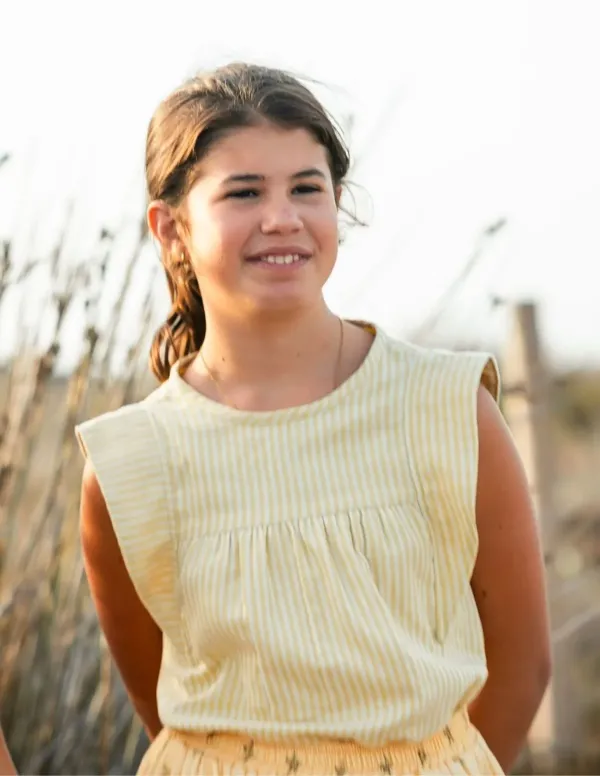 BLUSA GASA ALAS MOSTAZA