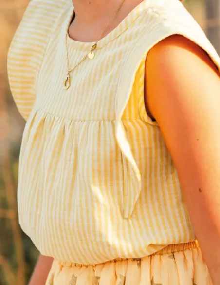 BLUSA GASA ALAS MOSTAZA