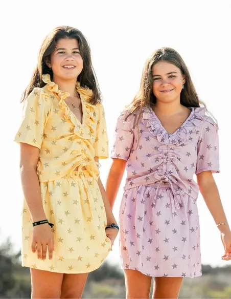 FALDA ESTRELLAS MALVA