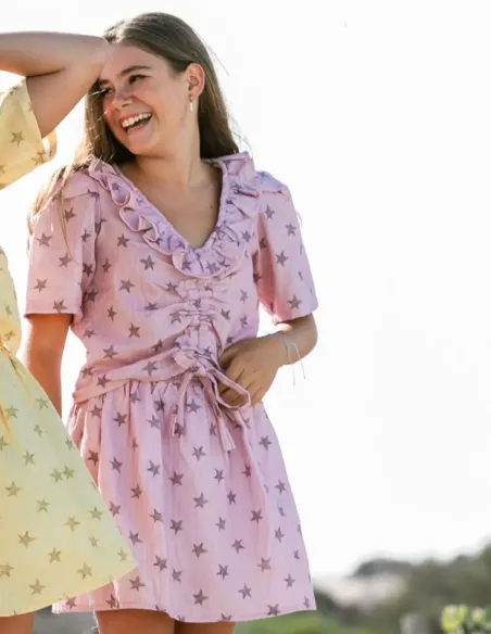 FALDA ESTRELLAS MALVA