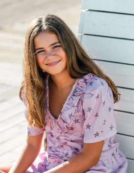 BLUSA ESTRELLAS MALVA