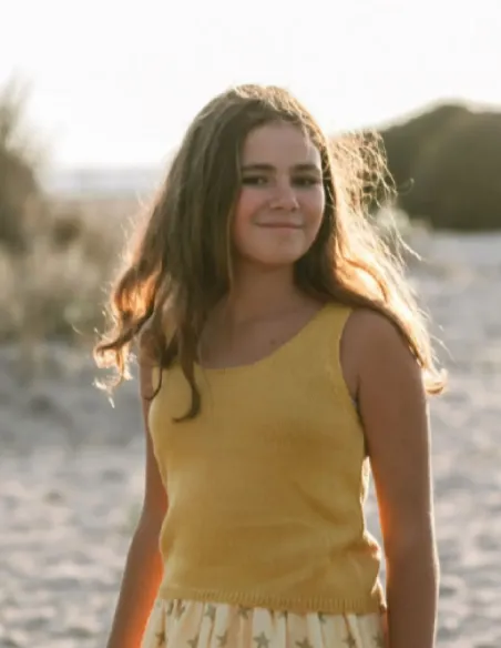 TOP TIRANTES PUNTO MOSTAZA NIÑA/TEEN