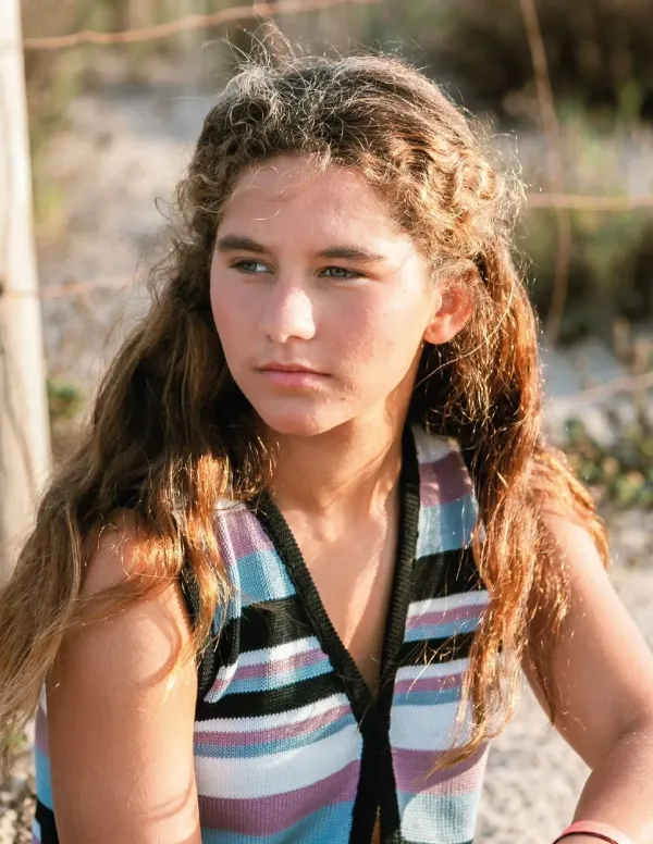 CHALECO RAYAS MALVA NIÑA/TEEN