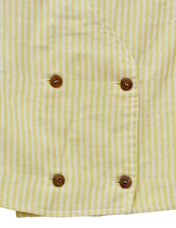 CHALECO GASA RAYAS MOSTAZA