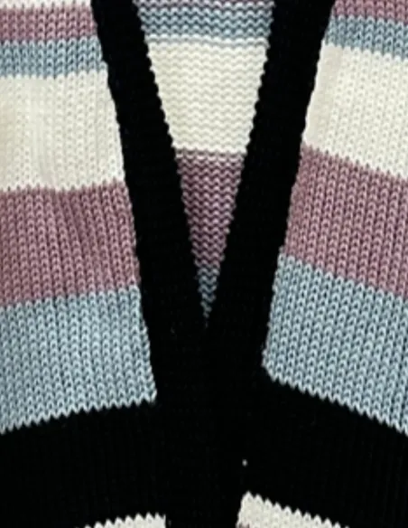 CHALECO RAYAS MALVA NIÑA/TEEN