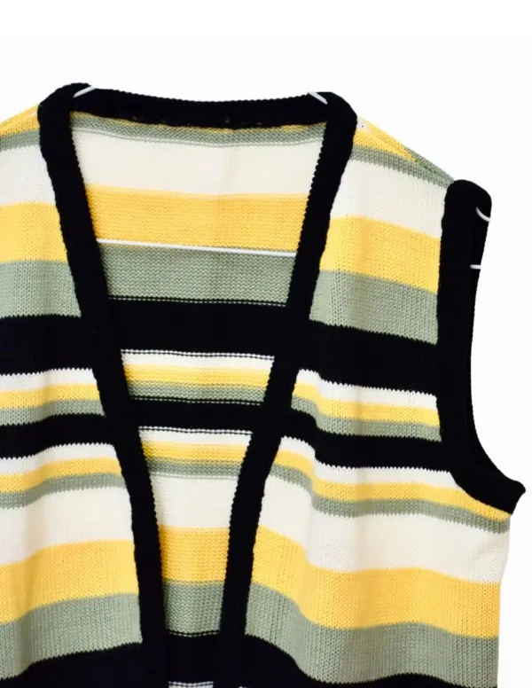 CHALECO RAYAS MOSTAZA CHICA/WOMAN
