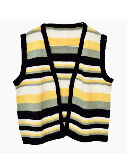 CHALECO RAYAS MOSTAZA CHICA/WOMAN