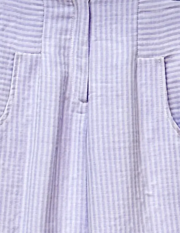 PANTALON GASA RAYAS MALVA