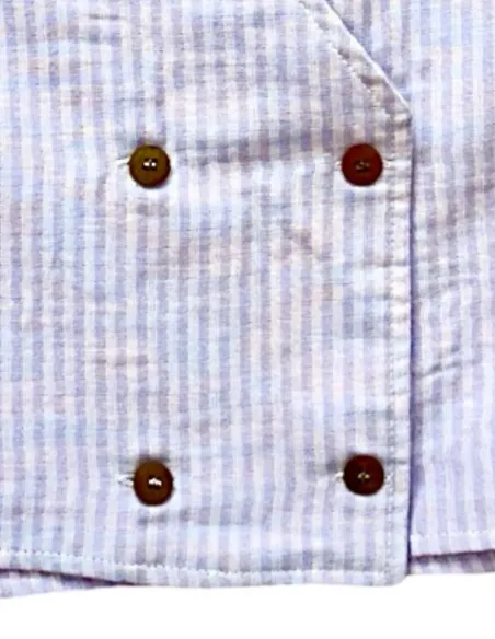 CHALECO GASA RAYAS MALVA