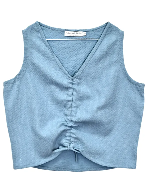 BLUSA CINTAS AZUL