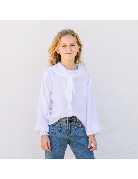 BLUSA MARINERA BLANCA NIÑA/TEEN