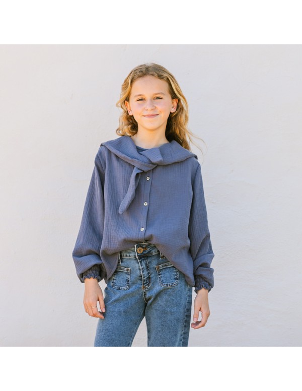 BLUSA MARINERA PETRÓLEO NIÑA/TEEN