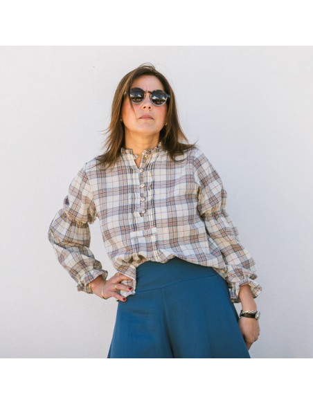 Blusa Jaretas Beige Chica/Woman