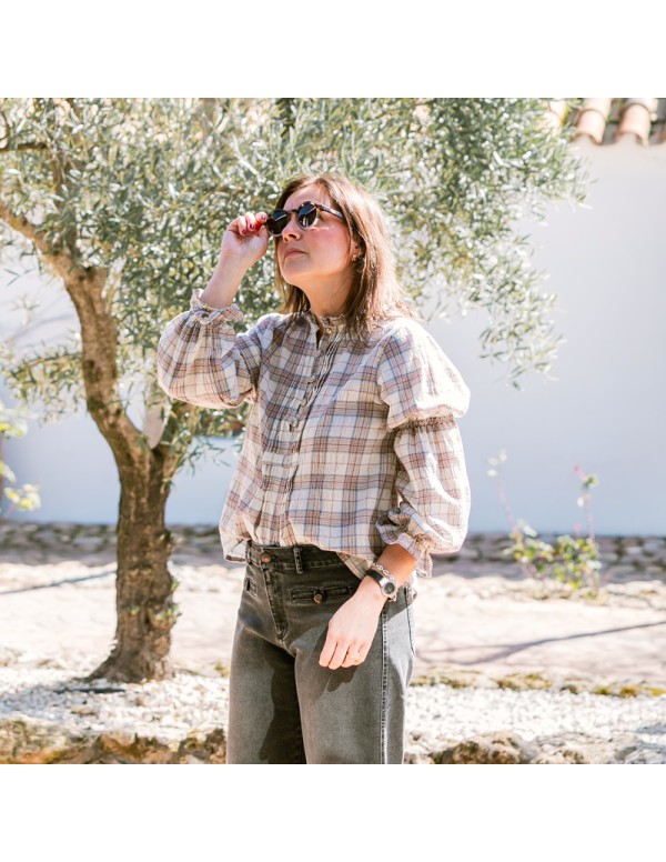 Blusa Jaretas Beige Chica/Woman