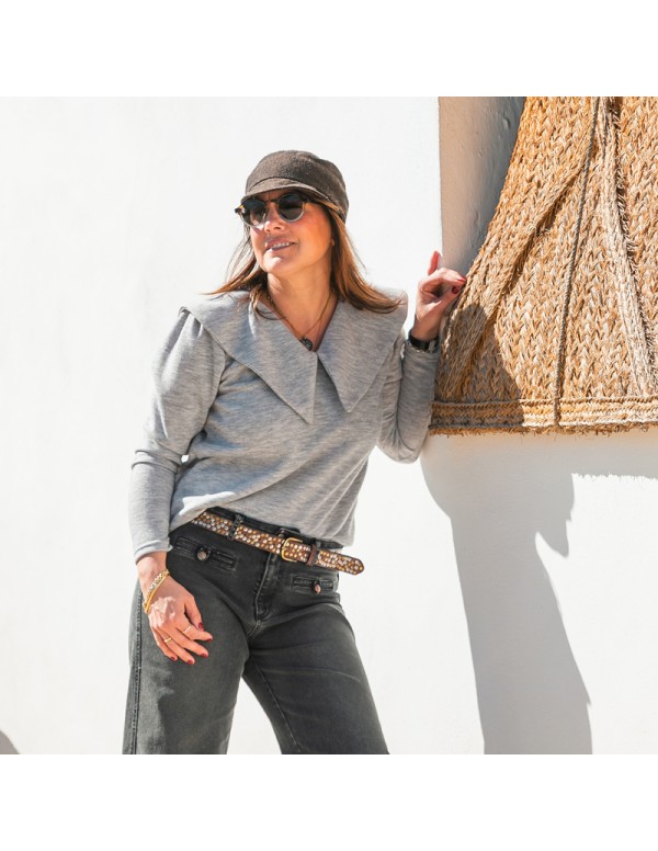 Jersey Pico Volante Gris Chica/Woman 2