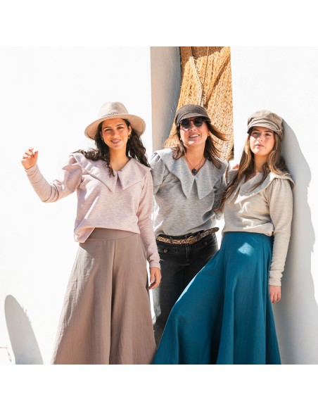 Jersey Pico Volante Gris Chica/Woman