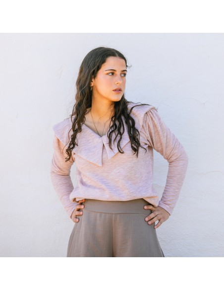 Jersey Pico Volante Rosa Chica/Woman