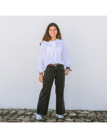 Vaquero Culotte Negro Niña/Teen