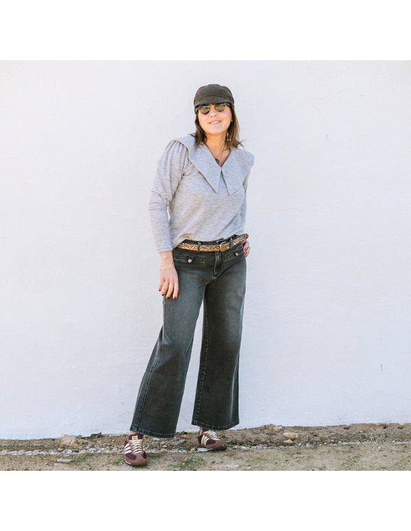 Vaquero Culotte Negro Chica/Woman