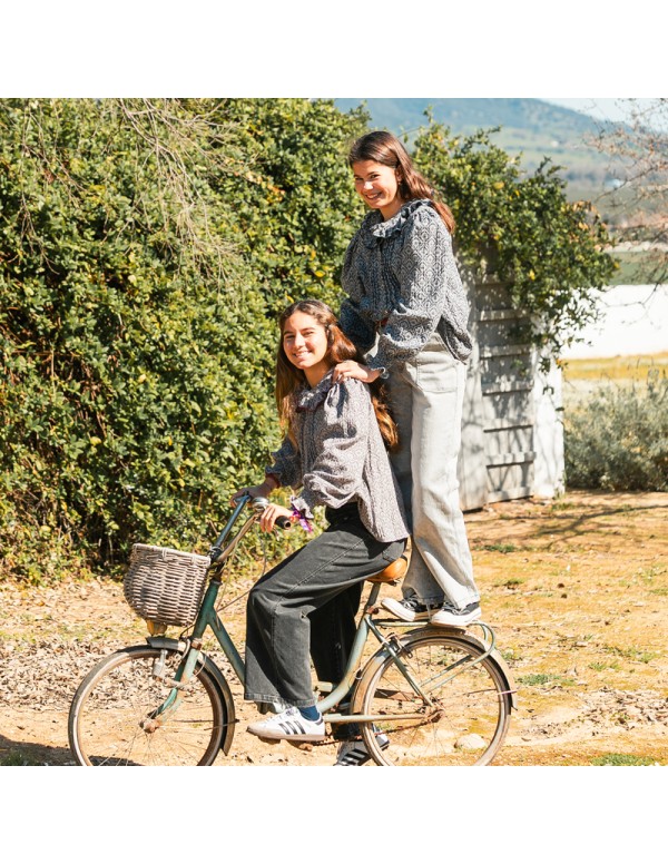 Blusa Escudos Gris/Azul Niña/Teen