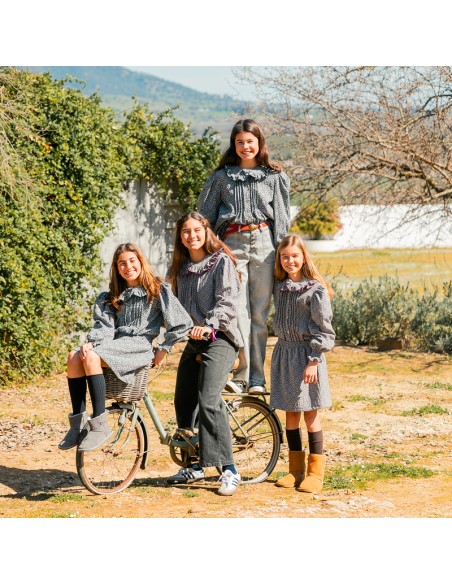 Blusa Escudos Gris/Burdeos Niña/Teen