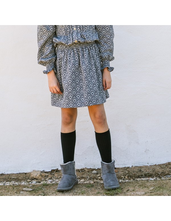 Falda Escudos Gris/Azul Niña/Teen