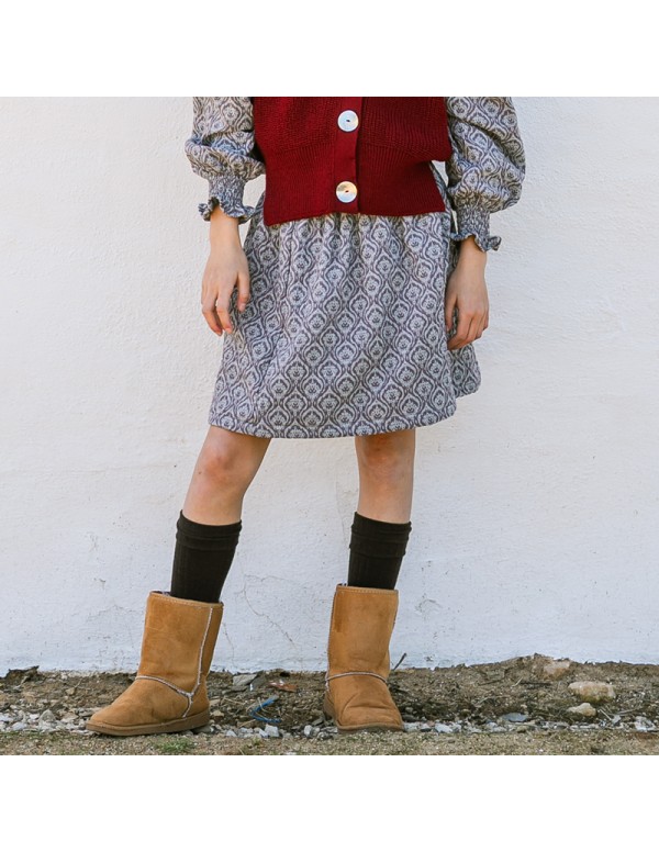 Falda Escudos Gris/Burdeos Niña/Teen