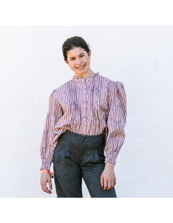 Blusa Rayas Rosa Burdeos Niña/Teen