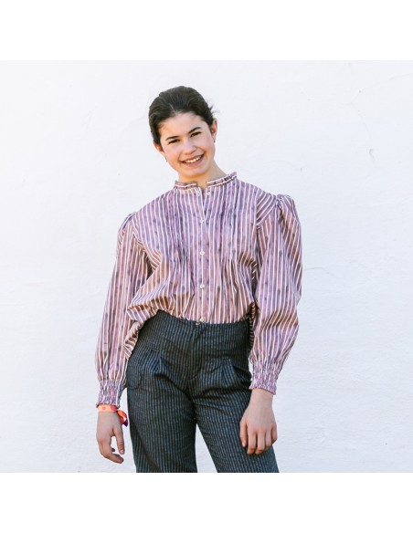 Blusa Rayas Rosa Burdeos Niña/Teen