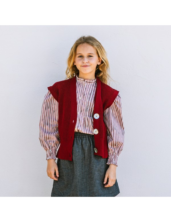 Blusa Rayas Rosa Burdeos Niña/Teen 2