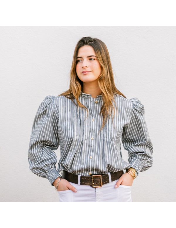 Blusa Rayas Azul Grisáceo Chica/Woman 2