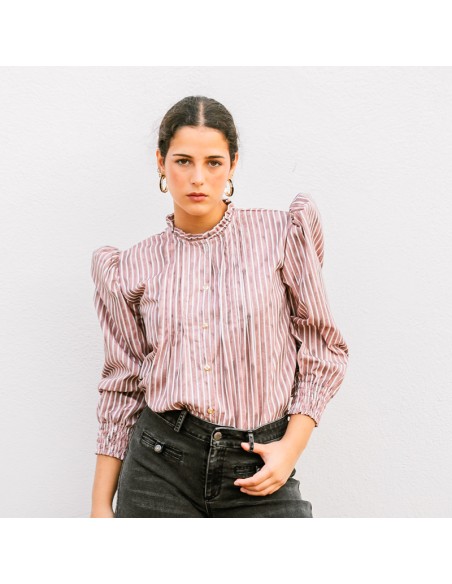 Blusa Rayas Rosa Burdeos Chica/Woman