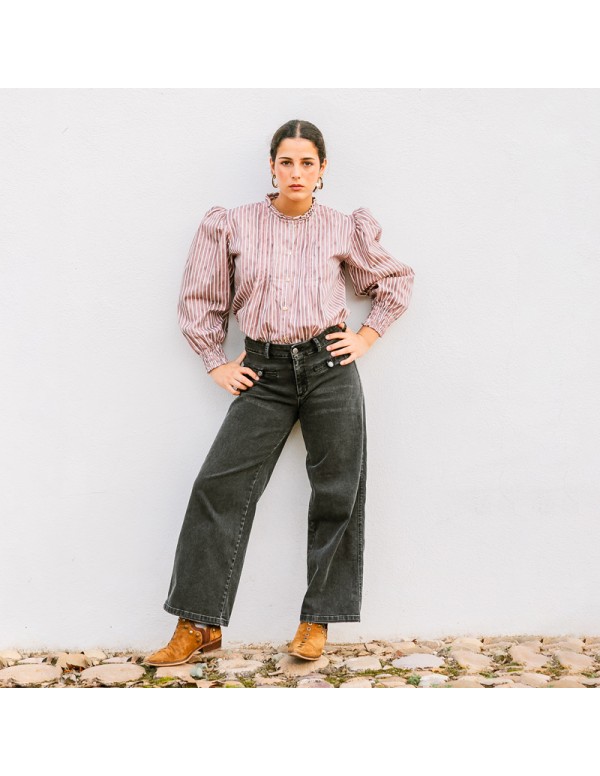 Blusa Rayas Rosa Burdeos Chica/Woman 2