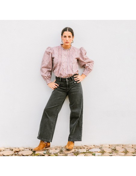Blusa Rayas Rosa Burdeos Chica/Woman