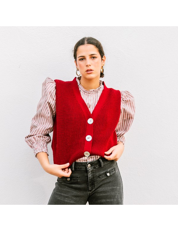 Blusa Rayas Rosa Burdeos Chica/Woman