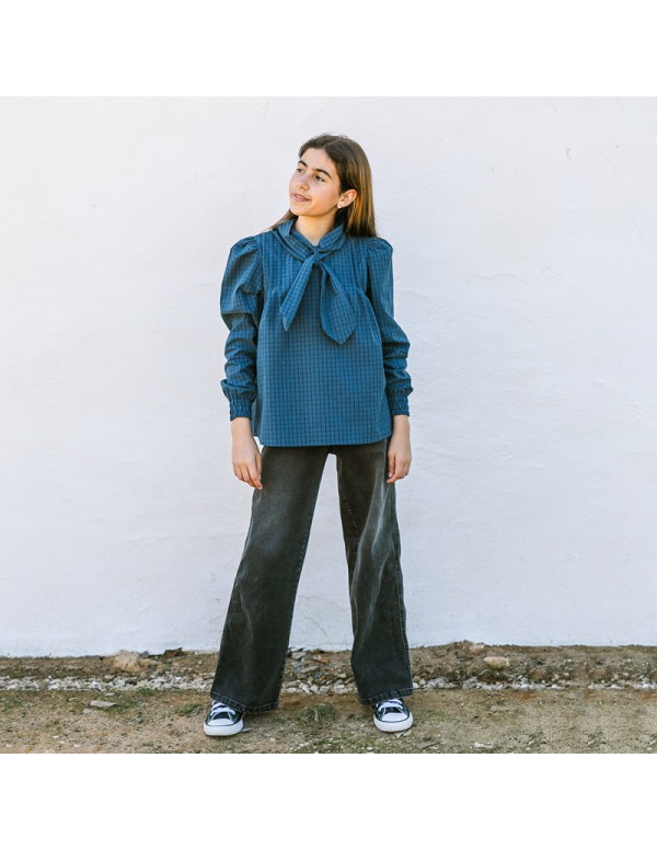 Blusa Lazo Cuadros Azul Niña/Teen 2