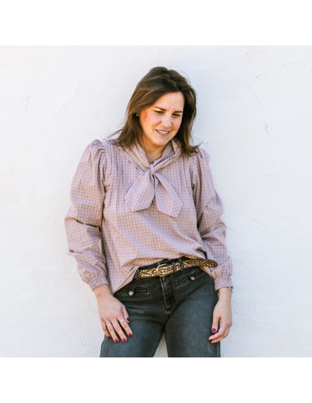 Blusa Lazos Cuadros Rosa Chica/Woman