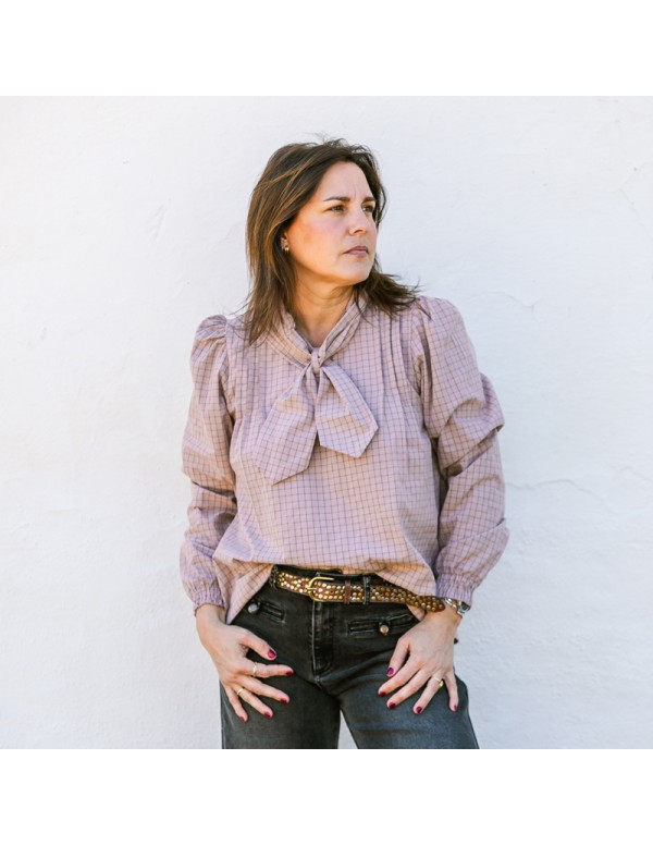 Blusa Lazos Cuadros Rosa Chica/Woman 2