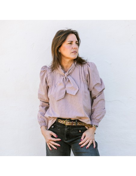 Blusa Lazos Cuadros Rosa Chica/Woman