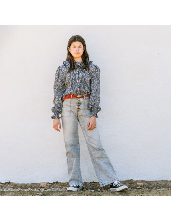 Vaquero Botones Gris Niña/Teen