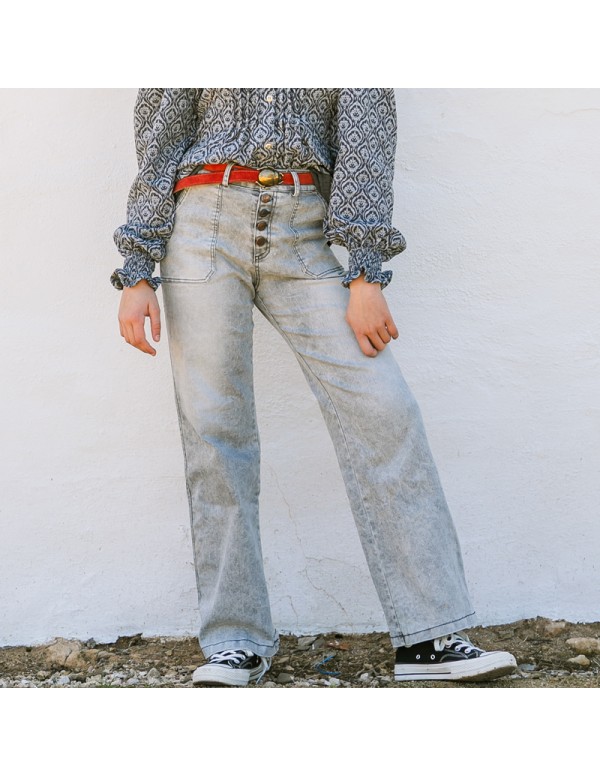 Vaquero Botones Gris Niña/Teen 2