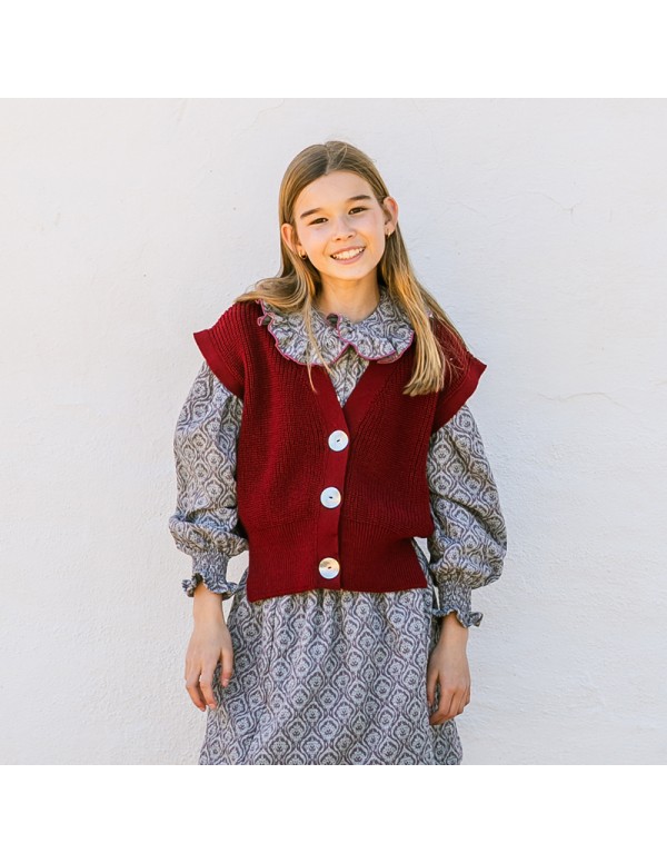 Chaleco Punto Burdeos Niña/Teen 2